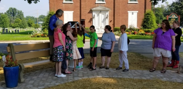 Blessing the new Free Little Library
